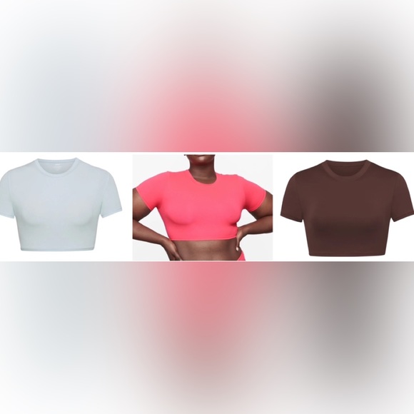 NWT SKIMS Cropped T-Shirt 4X; 3X, 2X Fit Everyone AP-TSH-0656 Wms - Picture 1 of 16